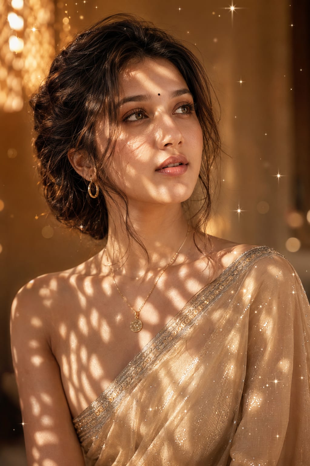Hyper-Realistic Indian Saree Portrait AI Prompt | Cinematic Golden Hour Editorial